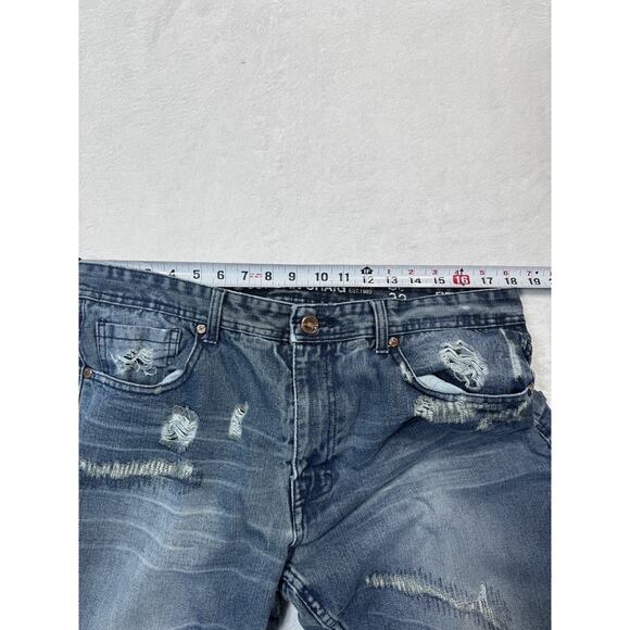 Jordan Craig Rip And Repair Straight Fit Jeans 36x32 Distressed Denim Streetwear - Picture 10 of 12